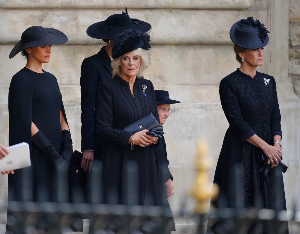 Meghan with the royal family at the late Queen’s funeral (Peter Byrne/PA)