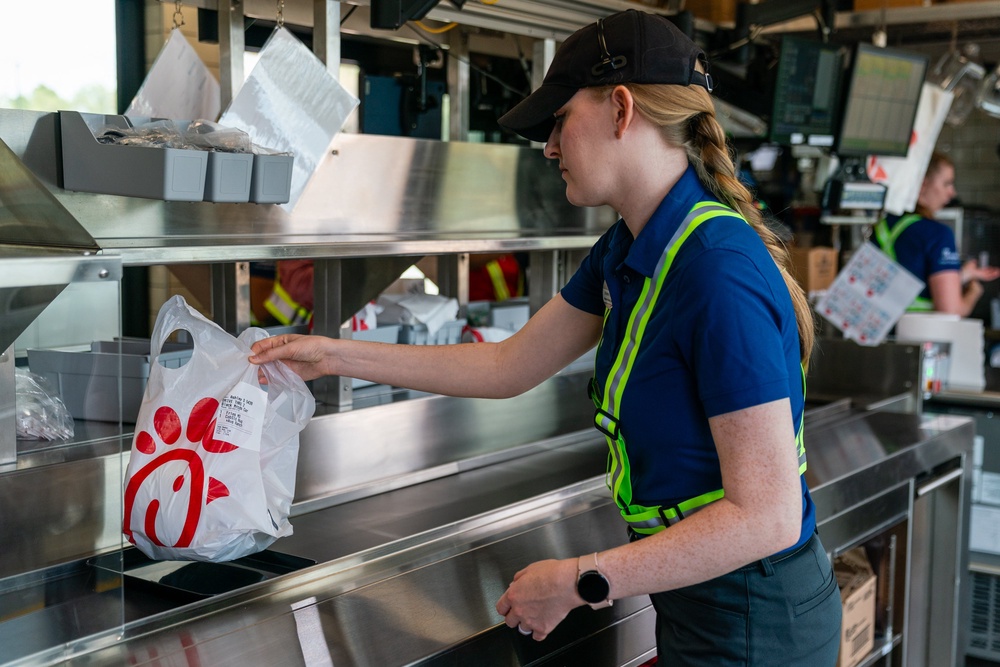 'I think that everybody that would be willing to walk in the door, they’ll see that they’re welcome to come eat with us,' Cathy said (Elijah Nouvelage/Getty Images)