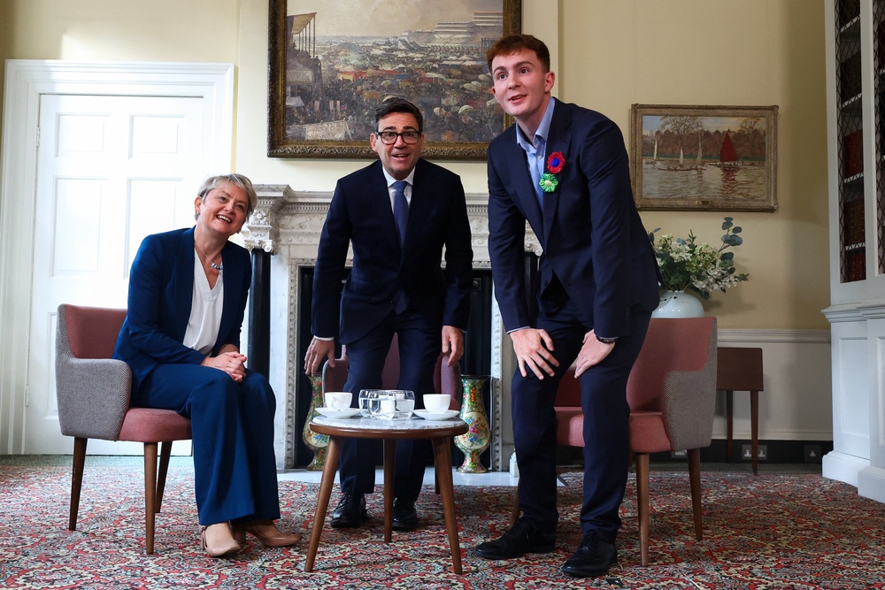 Scottish swimmer Archie Goodburn met Prime Minister Andy Burnham and Health Secretary Yvette Cooper to discuss brain cancer care (Hannah Mckay/PA) (PA Wire)