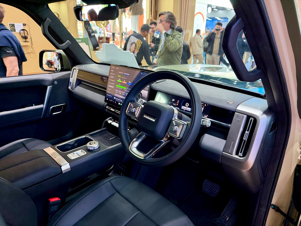 The iCaur interior mixes a big touchscreen with proper buttons (Steve Fowler)