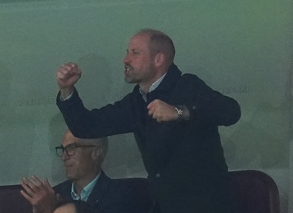 Prince William cheered Villa on to victory (PA)