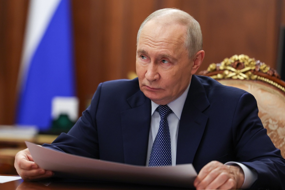 Putin said peace would only be possible if Russia’s interests were considered (Mikhail Metzel/Sputnik via AP) (AP)