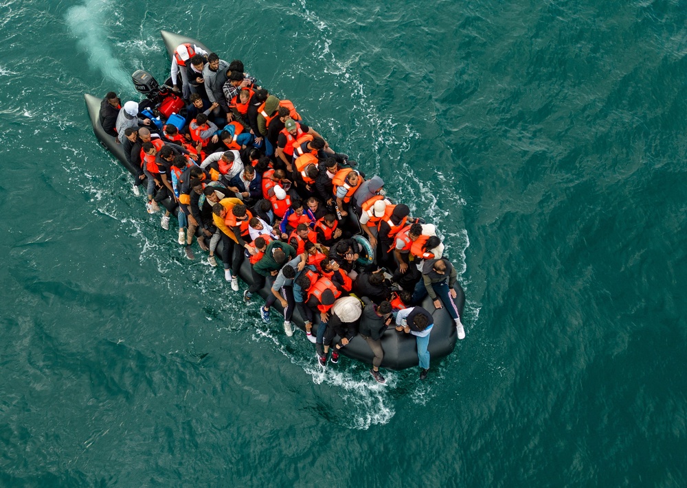 More than 200,000 migrants have arrived in the UK after crossing the Channel since data began on 1 January 2018 (Reuters)