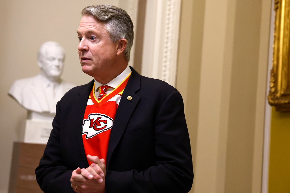 Marshall, who entered the Senate in 2020 after serving two terms in the House, regularly posts online images of game he has killed (Getty)