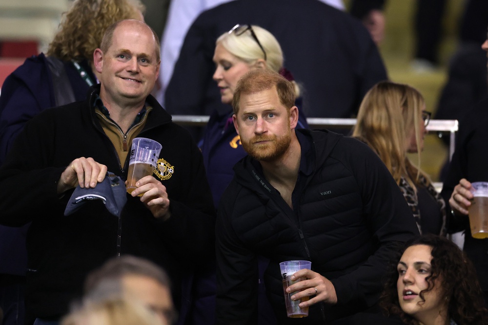 Prince Harry spotted at a Leicester Tigers rugby match last Friday (Getty)