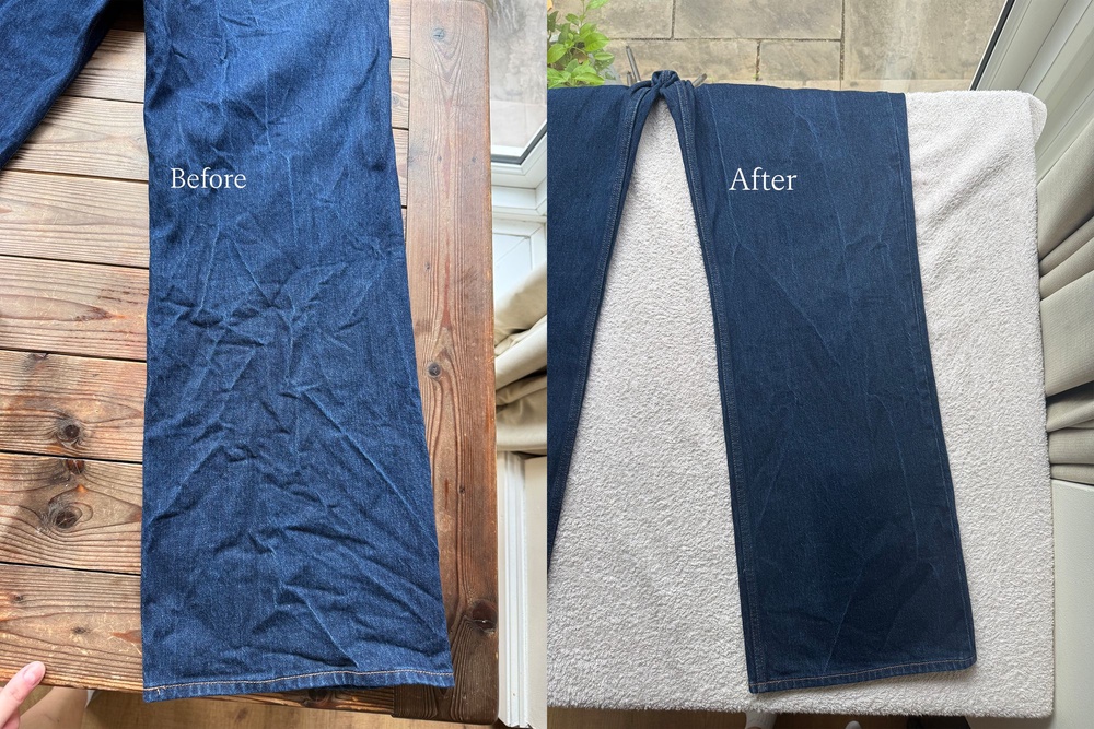 My jeans looked like they’d been ironed after using the spray (Georgia Lockstone/The Independent)