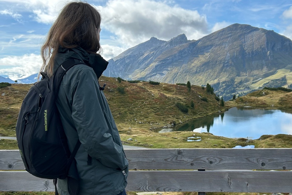 The scenery is stunning, with 360-degree mountain top vistas, clearly marked trails and Alpine lakes to take a dip in, if you’re brave enough (Caroline Gammell/The Independent)