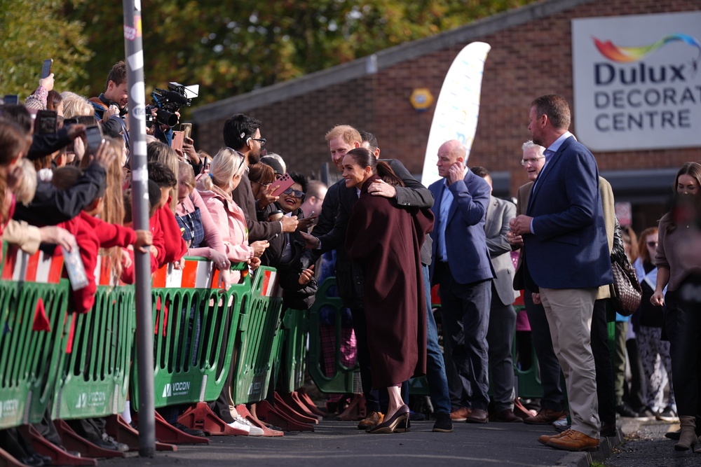 The Duke and Duchess of Sussex during a visit to the Community Recording Studio in Nottingham (Joe Giddens/PA) (PA Wire)