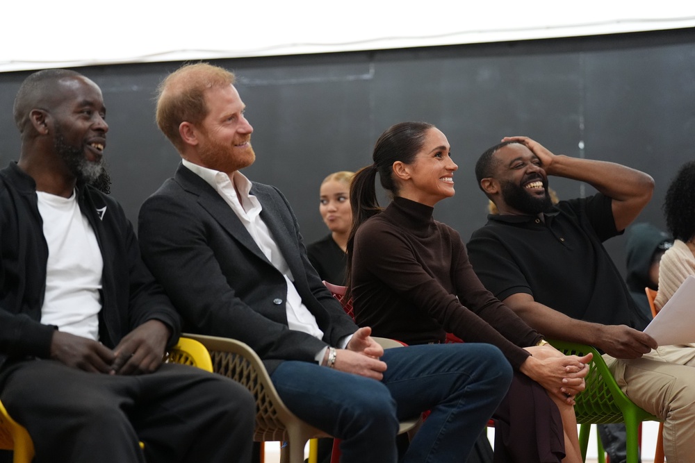 Meghan inside the Community Recording Studio in Nottingham (Joe Giddens/PA) (PA Wire)