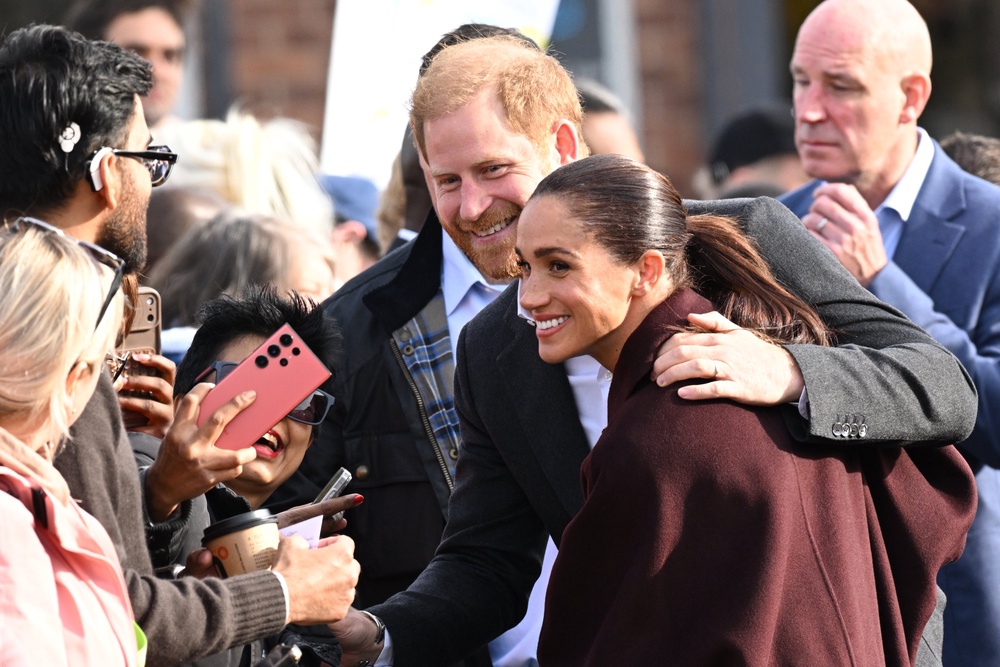The Duke and Duchess of Sussex arrive at The Community Recording Studio in Nottingham (Doug Peters/PA) (PA Wire)
