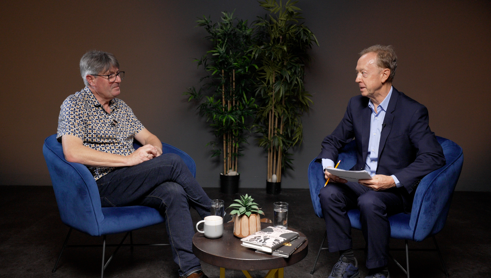 Simon Armitage with The Independent's Geordie Grieg (Independent Studio)