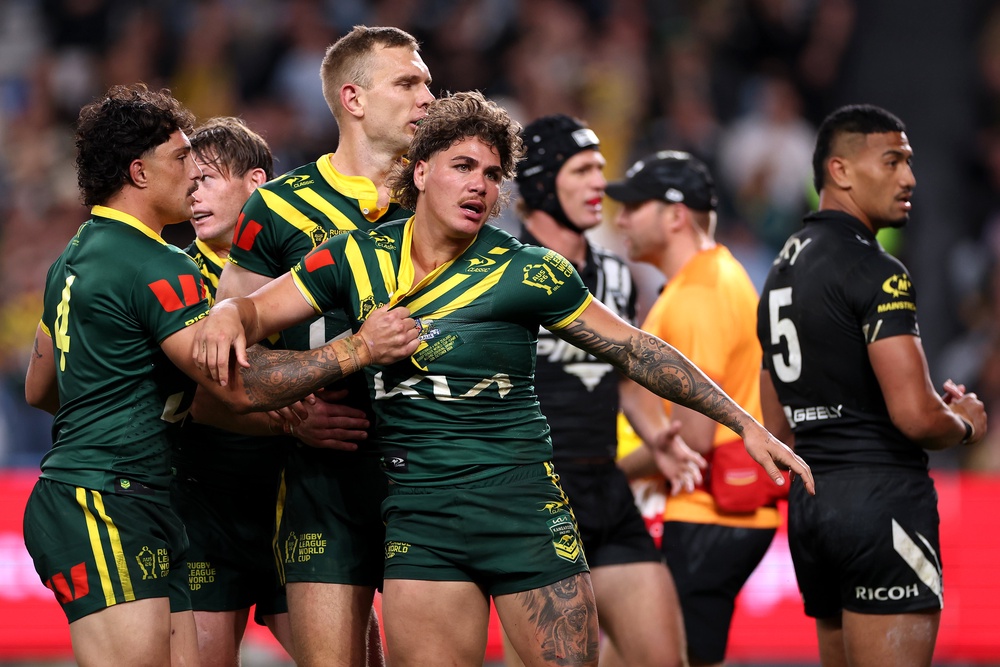 Reece Walsh’s sensational try helped Australia fight back to beat New Zealand (Getty)