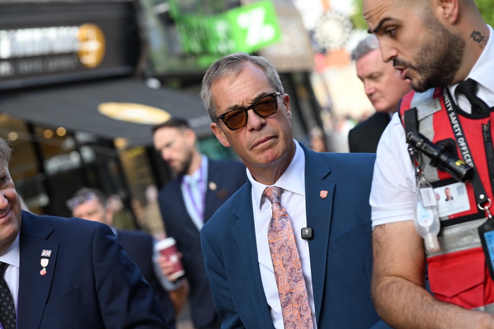 Nigel Farage during a walkabout in Chelmsford (Will Colebourne/PA) (PA Wire)