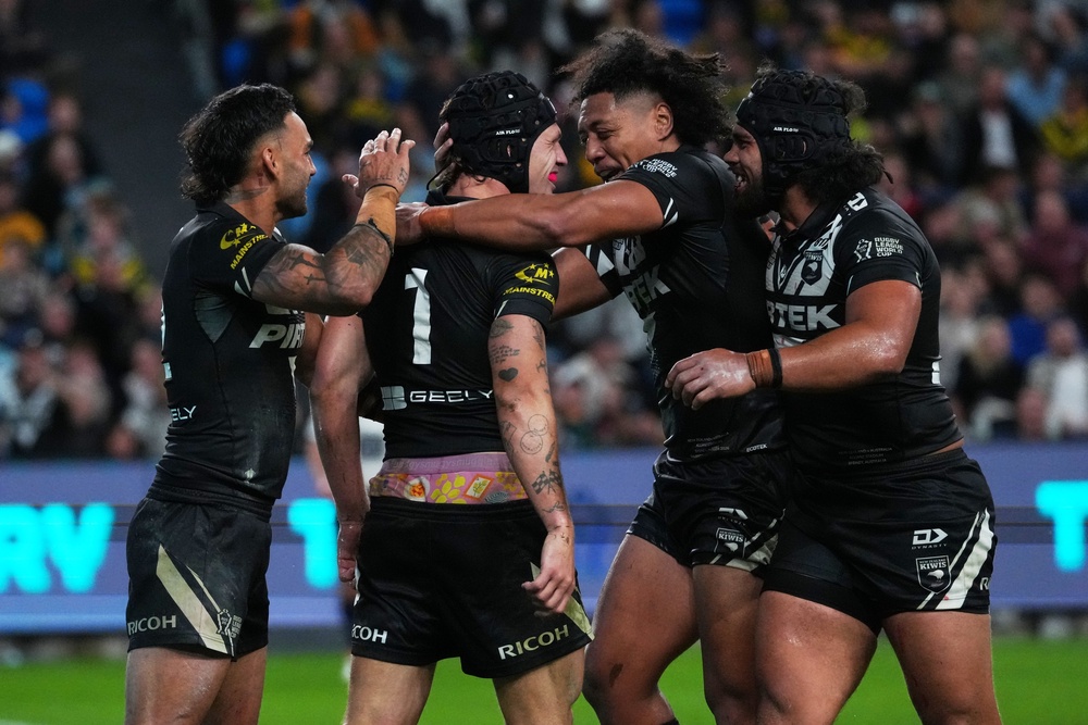 Ponga wasn’t bothered by flashing his pants (AP)