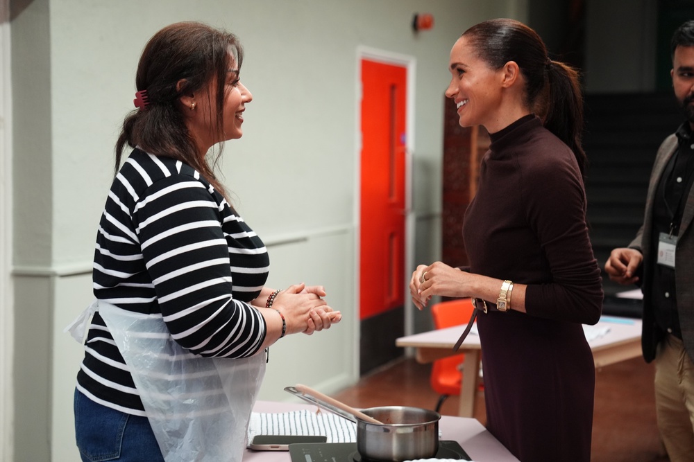 The Duchess of Sussex during a visit to Himmah Hub in Nottingham (PA)