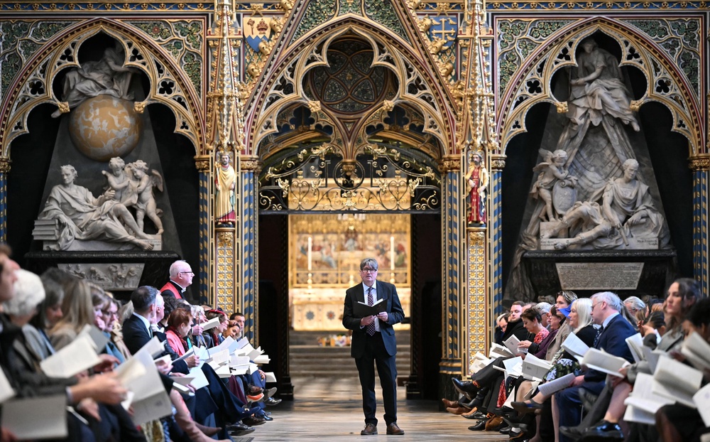 Poetry is a way of seeing life: Simon Armitage during a reading at Westminster Abbey last year (Getty)