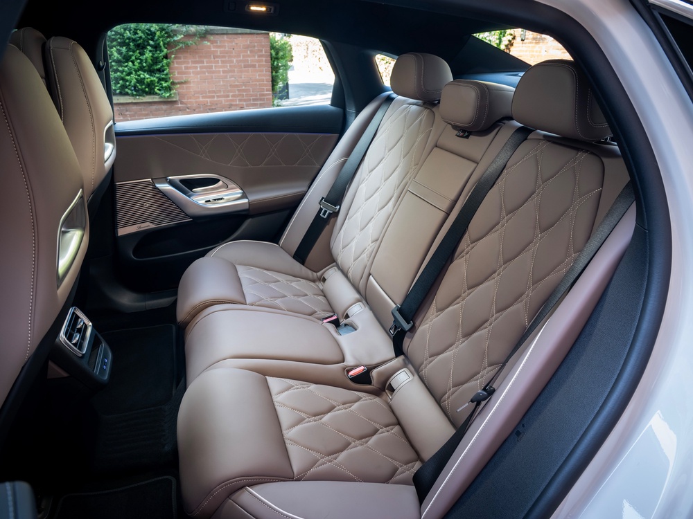 The Mercedes-Benz C-Class Electric's interior is nicely appointed, but lack of rear foot room lets the back seats down (Mercedes-Benz)