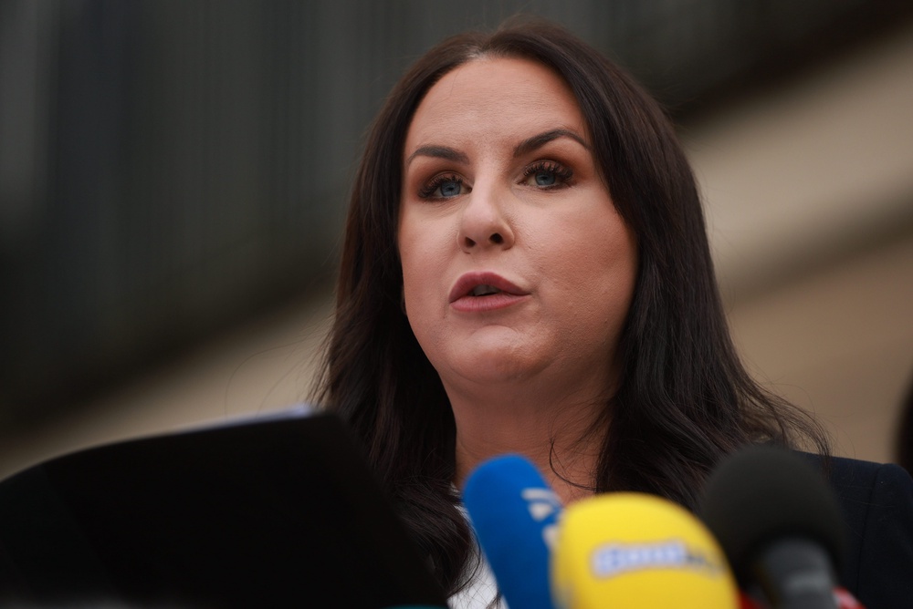 Detective Chief Inspector Leah Crothers speaking to the media outside Newry Crown Court (Liam McBurney/PA) (PA Wire)