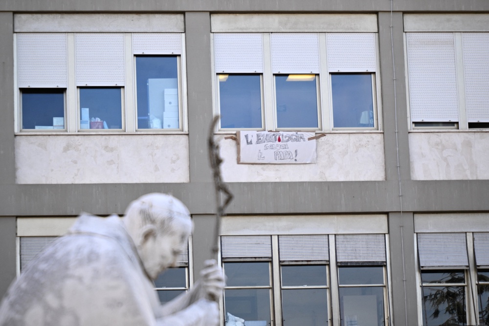 A view of Gemelli University Hospital, where Pope Leo XIV is recovering after undergoing surgery to remove a cancerous tumour from his right lung (AFP/Getty)