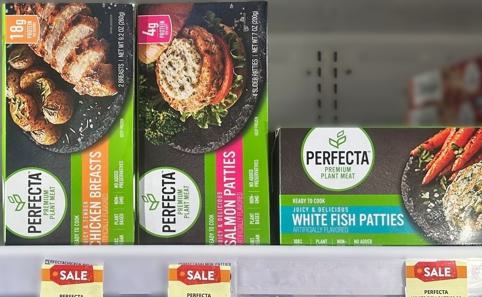 The company was not specific about where in the U.S. the products would be found. Notably, however, Perfecta’s packaging does not indicate that its products were made with a 3D printer (Perfecta/Steakholder Foods)