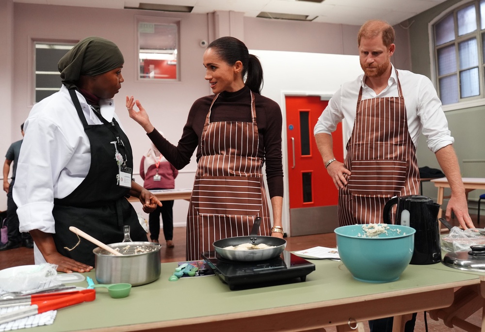 The Duke and Duchess of Sussex during a visit to Himmah Hub in Nottingham (Annabel Lee-Ellis/PA) (PA Wire)