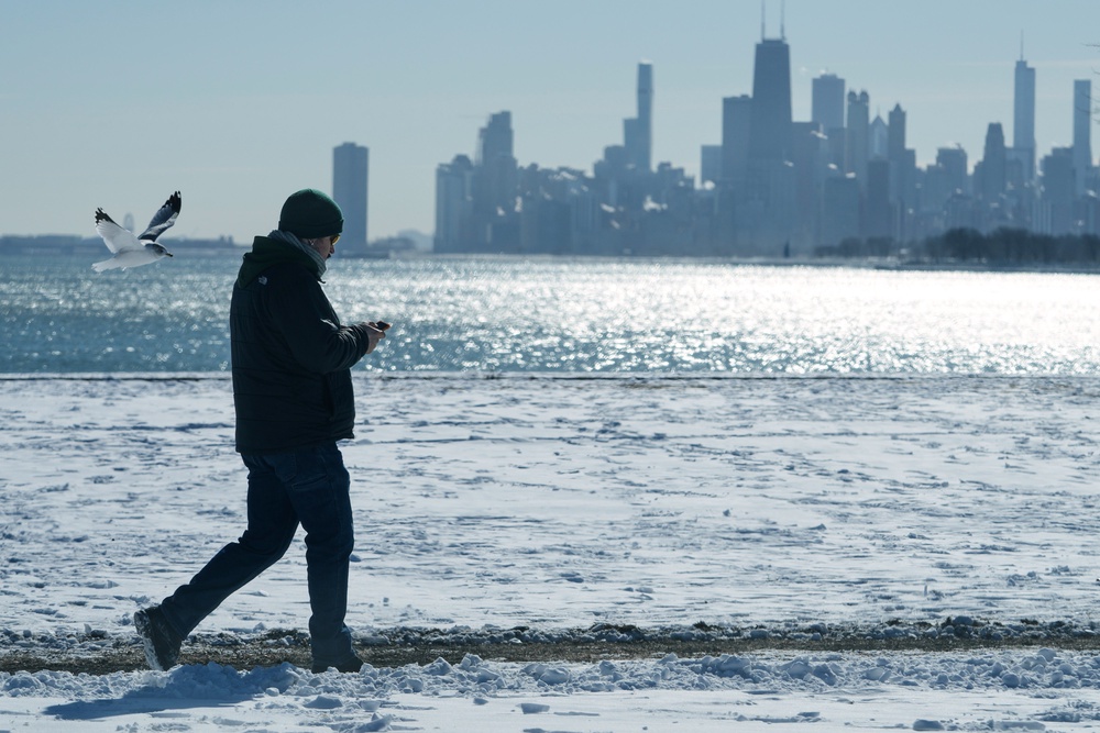 Snow-covered Lake Michigan in Chicago on Jan. 28, 2026 (AP Photo/Nam Y. Huh)