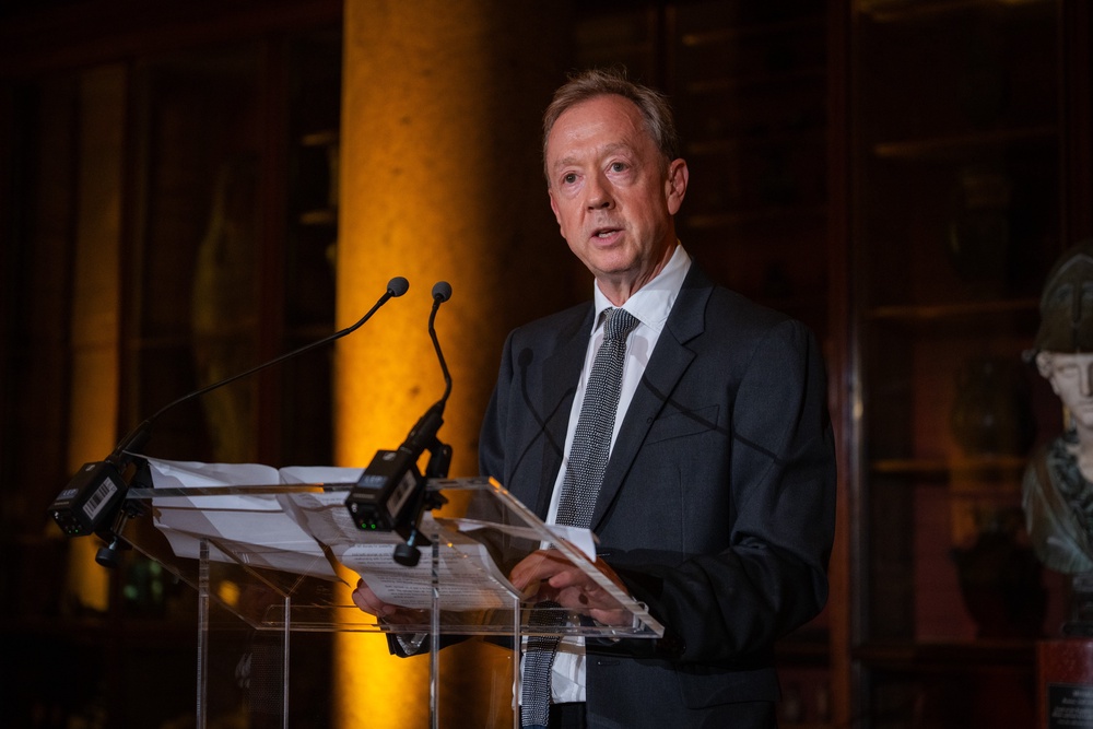 Editor-in-chief Geordie Greig welcomed the 250 guests to The Independent’s 40 party at The British Museum (Joanne Davidson. Taken courtesy of the Trustees of the British Museum)