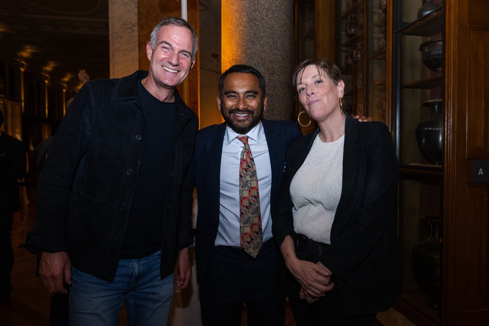Amol Rajan and Jess Phillips attend The Independent’s 40th party at the British Museum (Joanne Davidson. Taken courtesy of the Trustees of the British Museum)