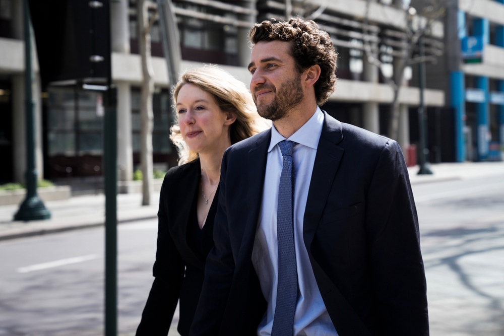 Elizabeth Holmes and Billy Evans have been together since 2017 and share two young children (Getty)