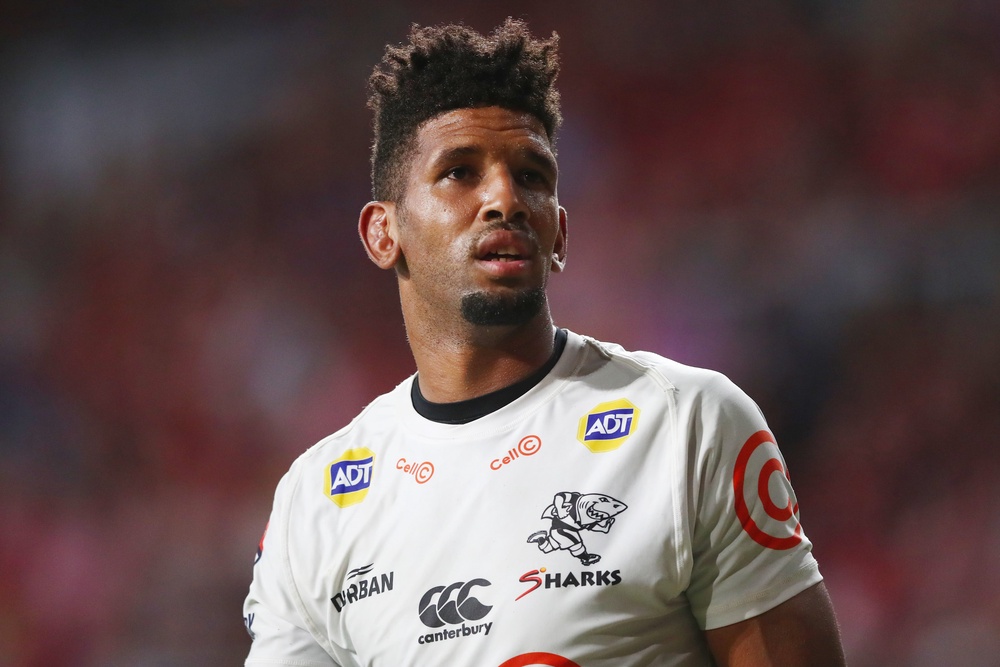 Hyron Andrews of the Sharks against the Reds in Brisbane in 2020 (Getty)