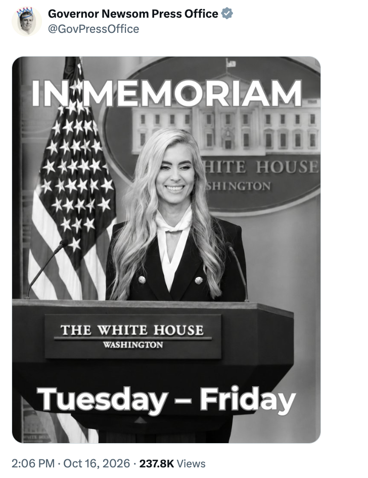 Zacharia was fired exactly one week after Trump announced he was hiring the conservative Californian mom of four (@GovPressOffice/X)