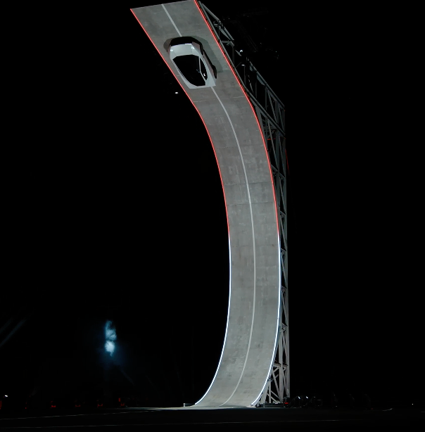 Tesla Roadster uses a fan system that sticks it to the road, even upside down (Tesla)