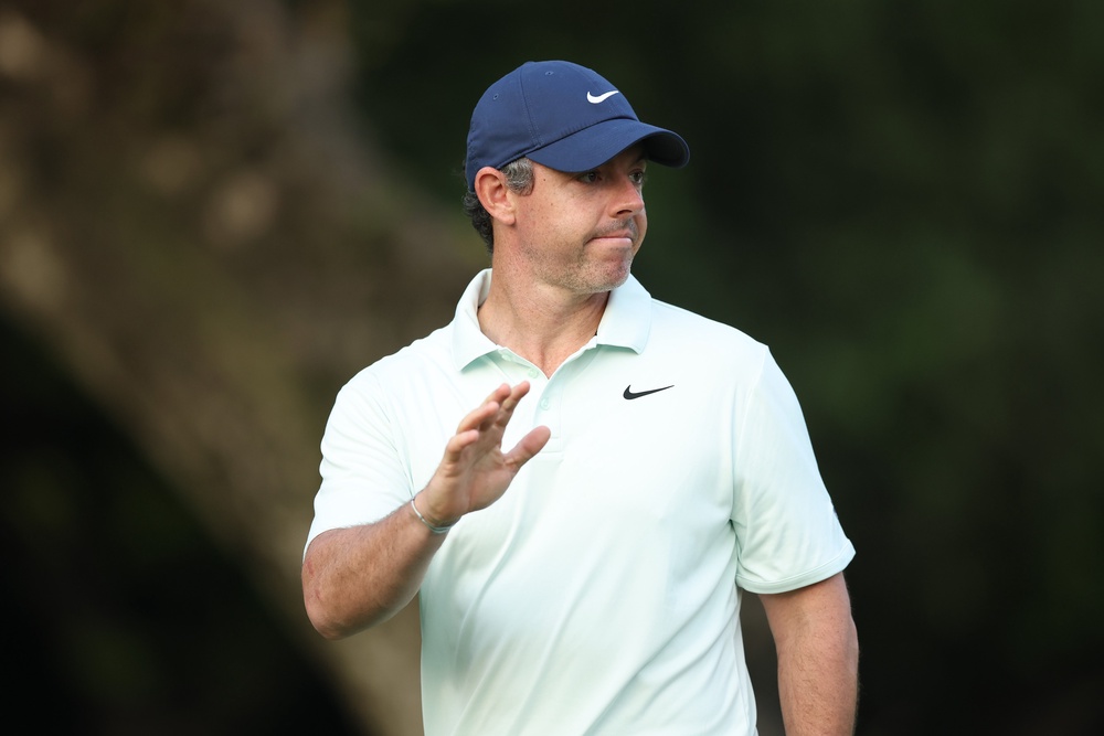 Rory McIlroy sits four under after opening the second round with an eagle (Getty)
