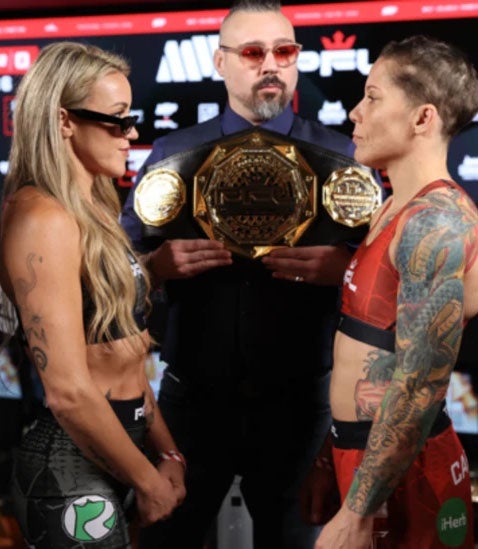 Carmouche and Bishop go head to head before their fight (PFL)