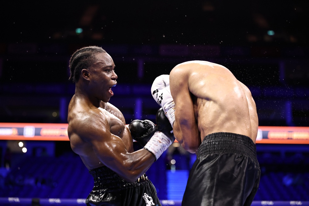 Fawas Aborode stopped Rashid Omar in the fourth round (Queensberry Promotions)
