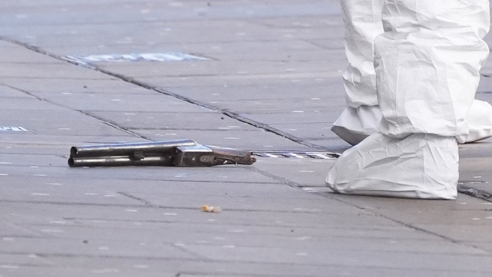 A firearm at the scene on Angel Row (Joe Giddens/PA) (PA Wire)