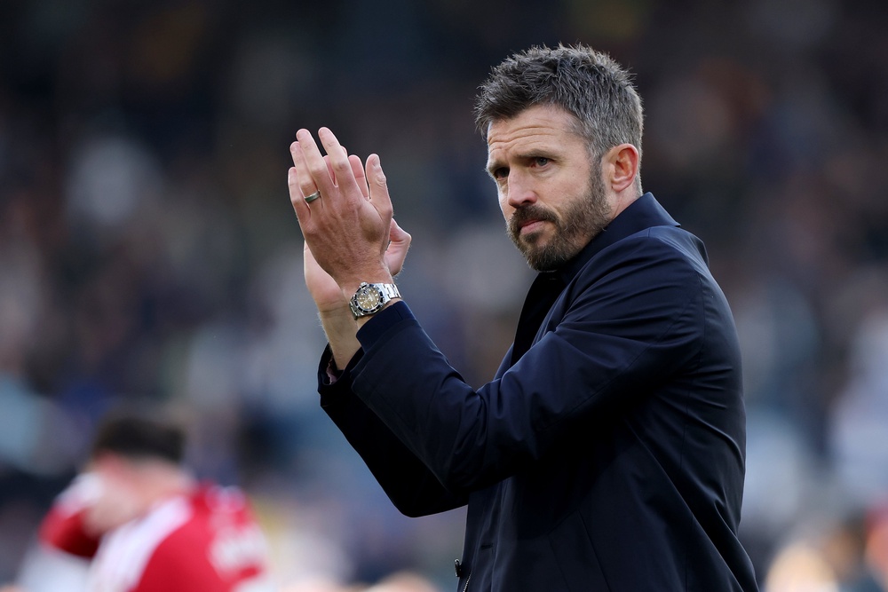 Carrick hails the travelling support at Elland Road (Getty)