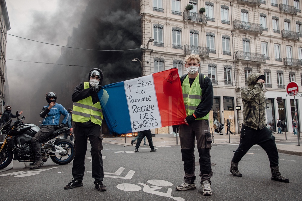 A demonstration in Lyon, France, on October 17, 2026 (AFP/Getty)