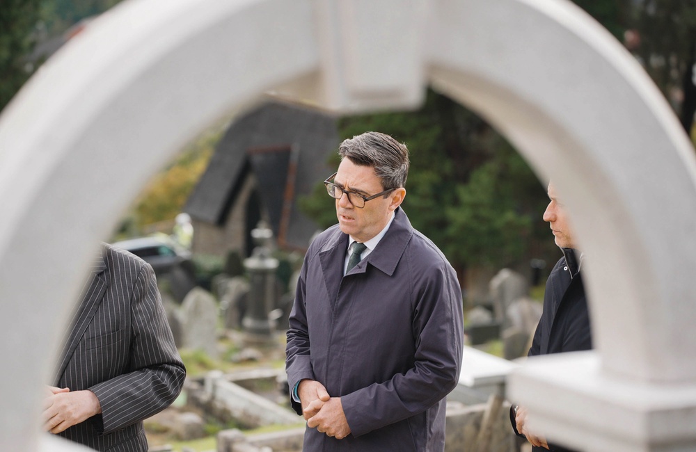 Prime Minister Andy Burnham during a visit to the Aberfan Cemetery (Ben Birchall/PA) (PA Wire)
