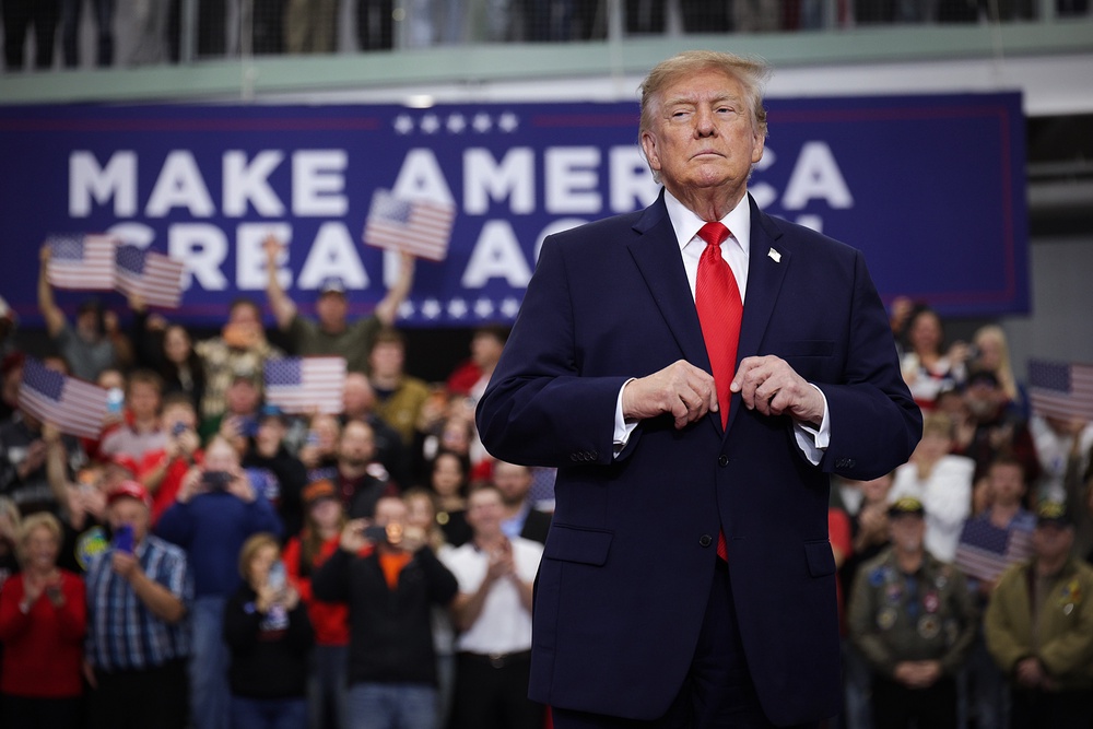 When Olohan told Trump she was from The Daily Wire, he apologized and said the outlet was ‘good’ (Getty Images)