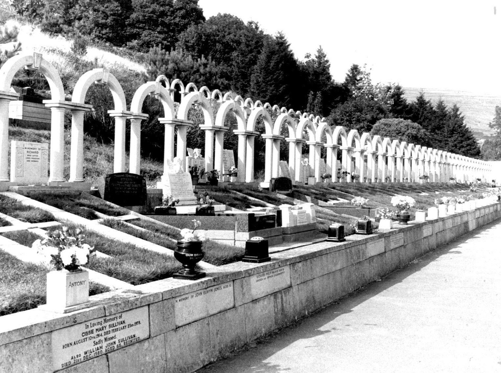 Rows of headstones in Aberfan cemetery mark the final resting places of the dead in the disaster (PA)