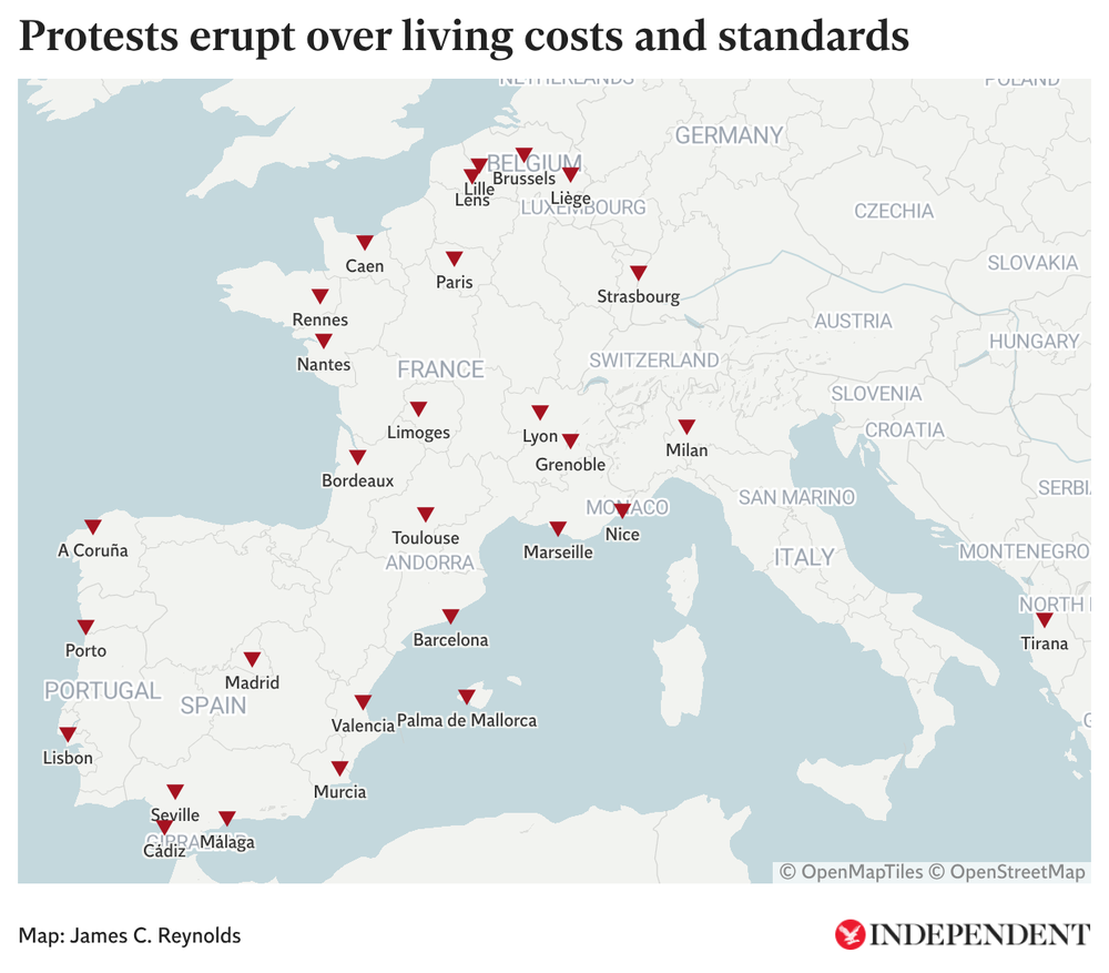 Image from: France protests latest: Fears of further violence as yellow vest protesters announce ‘Act II’ demonstrations