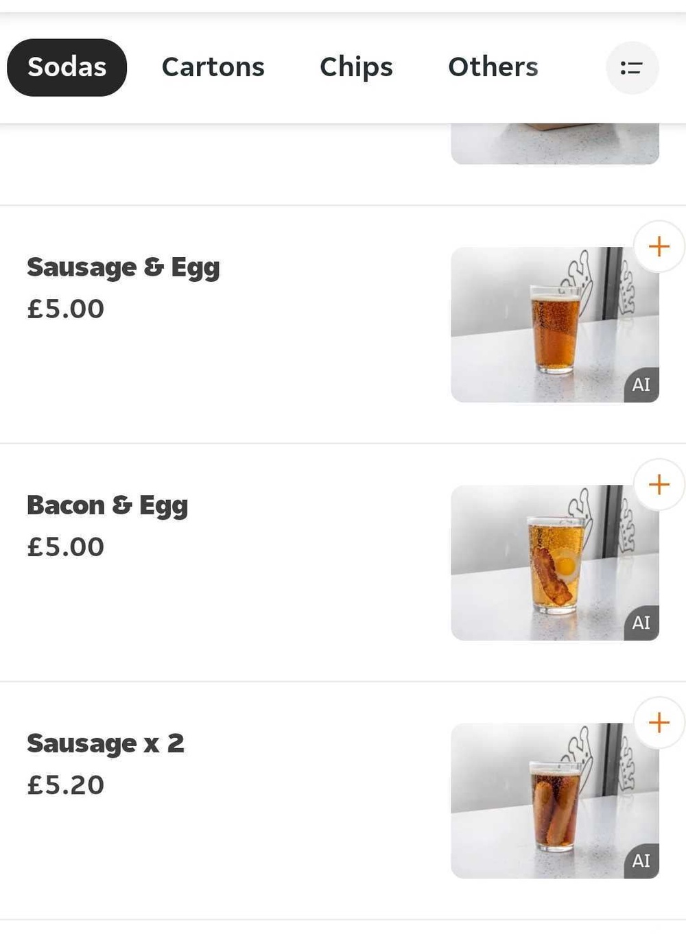 A cafe in Northern Ireland selling soda bread breakfasts found its dishes misinterpreted by the AI (JustEatUK)