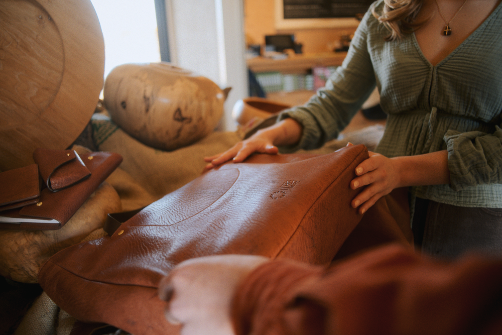 Deer leather from the Knepp Estate keeps its natural grain and markings. Billy Tannery tans skins from the estate’s managed herds every year (Billy Tannery)