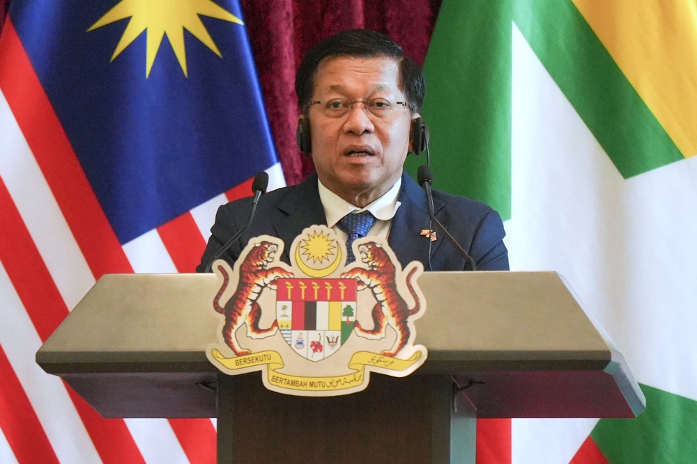Myanmar’s government has been trying to end its international isolation since the 2021 coup, which brought the country’s then military chief Min Aung Hlaing to power (AP)
