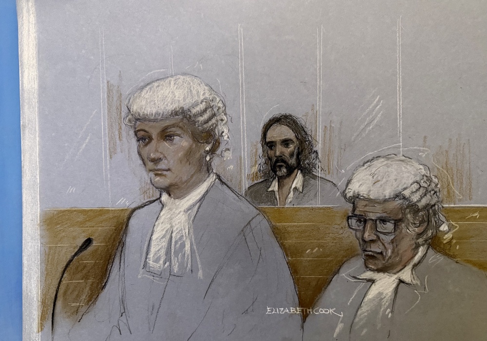 Brand discussed sitting in the ‘aquarium dock’ at Southwark Crown Court (Elizabeth Cook/PA)