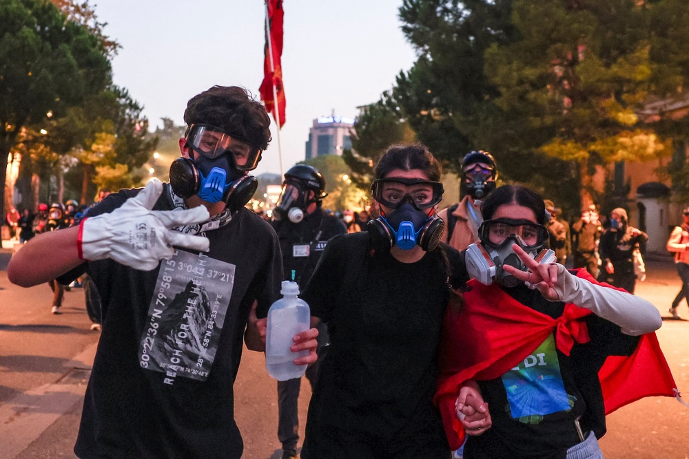 Protesters take part in an anti-government protest by students in Tirana, Albania. (Reuters)