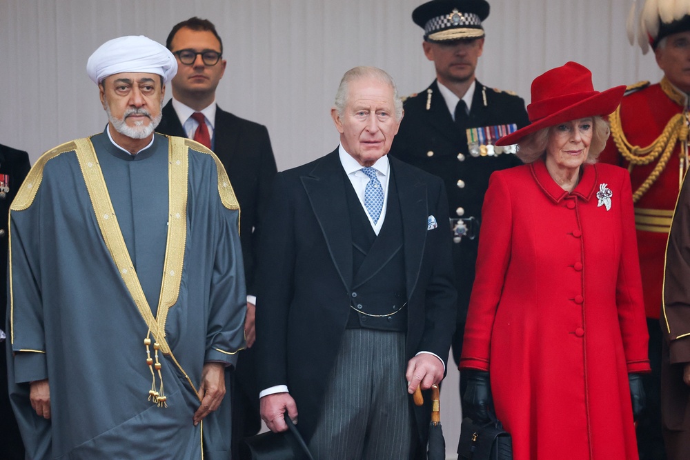 The welcome ceremony took place on the Royal Dais at Datchet Road in Windsor (Tobe Melville/PA) (PA Wire)