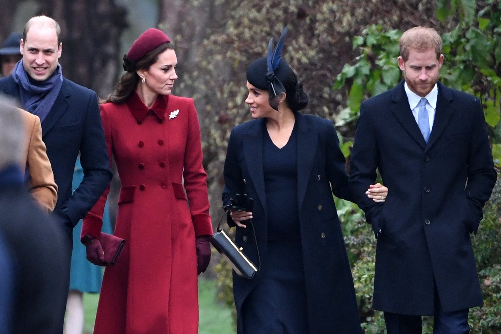Prince William, Kate Middleton, Meghan Markle and Prince Harry in December 2018 (AFP/Getty)