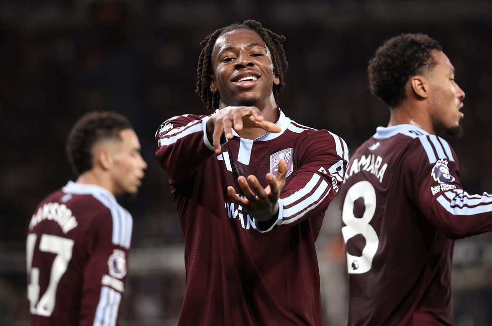 Johan Manzambi celebrates his goal against Newcastle United (Getty)